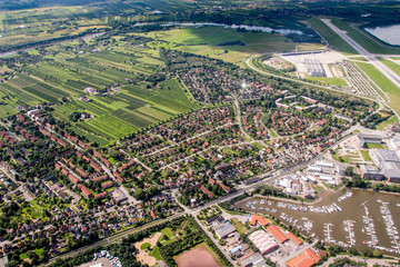 Germany, Hamburg and suburbs. Panorama frome above