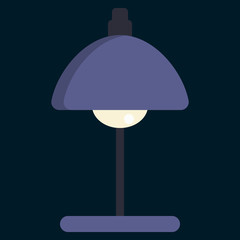 Desk lamp flat icon, vector sign, colorful pictogram isolated on black. Symbol, logo illustration. Flat style design