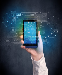 hand holding smartphone