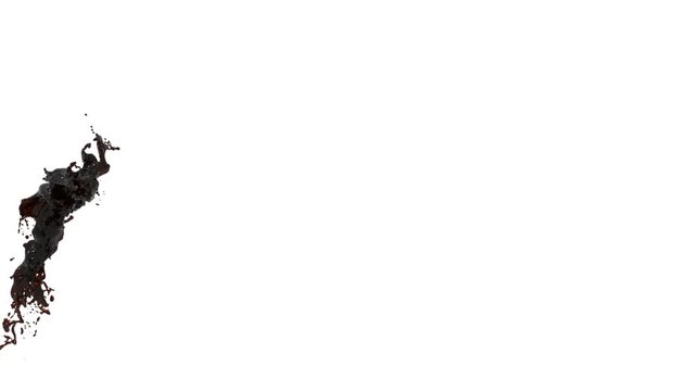 flow of sweet orange liquid like oil fly in air. Stream of sugar liquid like syrop move in slow motion with alpha channel as luma matte. Ver 9