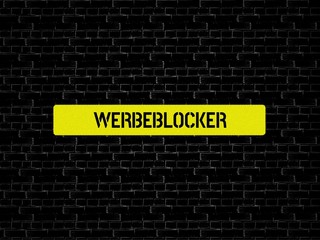 Fototapeta premium WERBEBLOCKER - Bilder mit Wörtern aus dem Bereich Onlinemarketing, Wort, Bild, Illustration