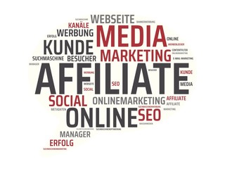 AFFILIATE - Bilder mit Wörtern aus dem Bereich Onlinemarketing, Wort, Bild, Illustration