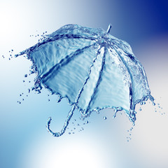 Naklejka na ściany i meble Water splash in the form of a umbrella.