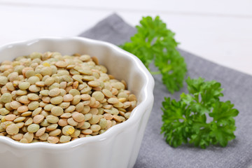 dry brown lentils