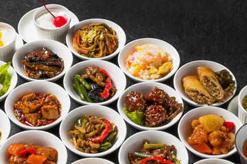 中華料理　集合　Delicious Chinese food group photo