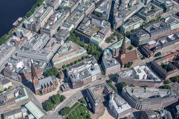 Germany, Hamburg and suburbs. Panorama frome above