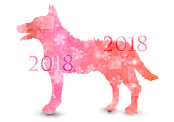 戌　年賀状　桜　アイコン