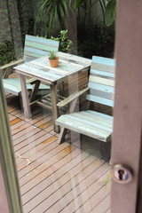 wood chair on wood  floor