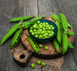 green peas on a table