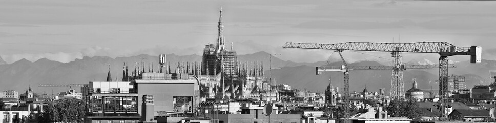 Milano, duomo in bianco e nero