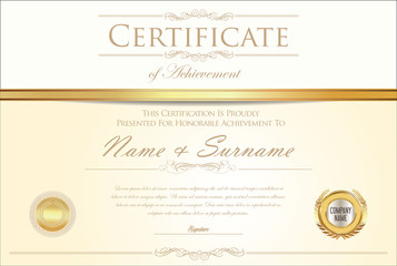 Certificate or diploma retro design template