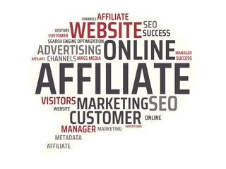 AFFILIATE - image with words associated with the topic ONLINE MARKETING, word, image, illustration