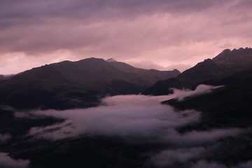 clouds on the mountain