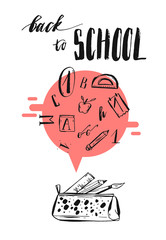 Back to school background with school supplies