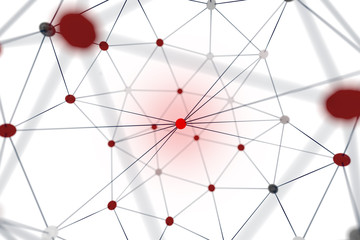 network grid with a red center