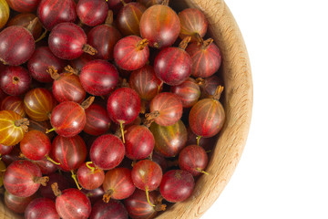 Red gooseberry isolated on white background