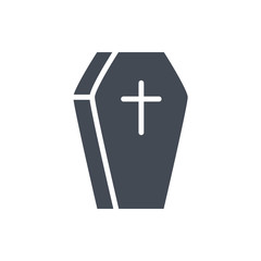 Halloween holiday silhouette icon coffin cross
