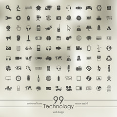 Set of technology icons