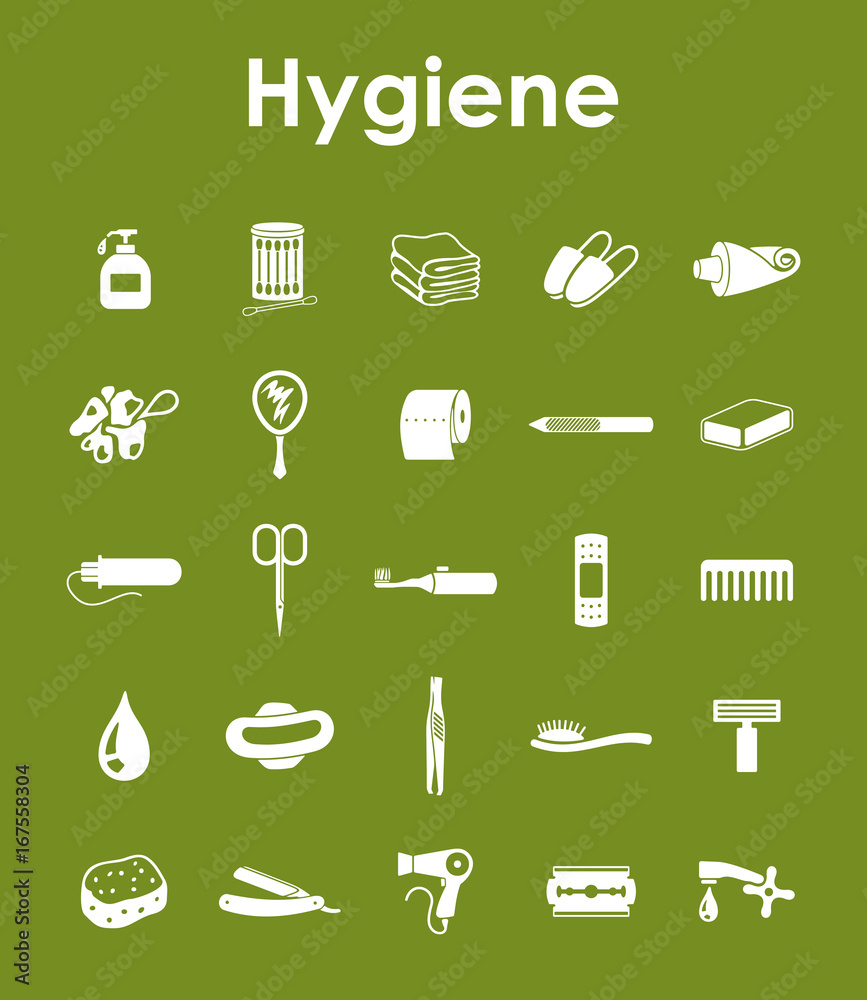 Wall mural set of hygiene simple icons