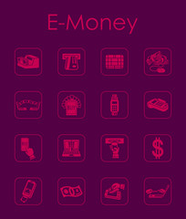 Set of e-money simple icons