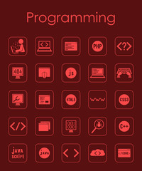 Set of programming simple icons