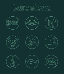 Set of Barcelona simple icons