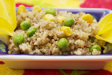 Quinoa salad on rustic plate