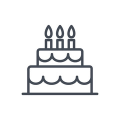 Party celebration line icon birthday cake