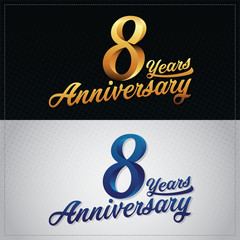 eight years anniversary celebration logotype. 8th anniversary logo