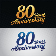 eighty years anniversary celebration logotype. 80th anniversary logo