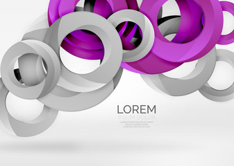 Modern 3d ring vector abstract background