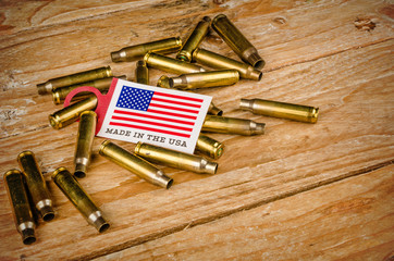 Bullet shells and US flag