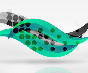 Vector colorful wave lines in white and grey 3d space