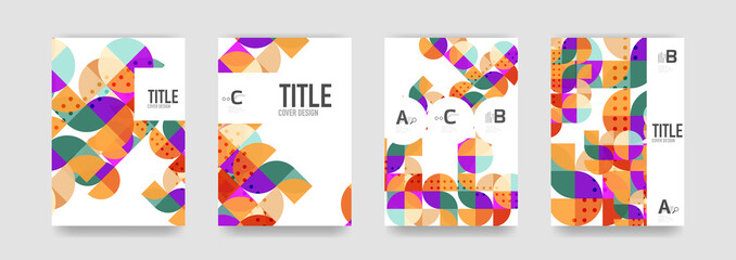 Set of brochure cover background, a4 template