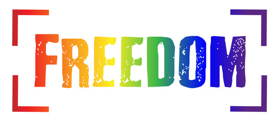 Freedom - LGBT - rubber, stamp