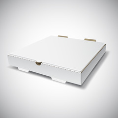 Vector illustration of a white box for a pizza on a white background 