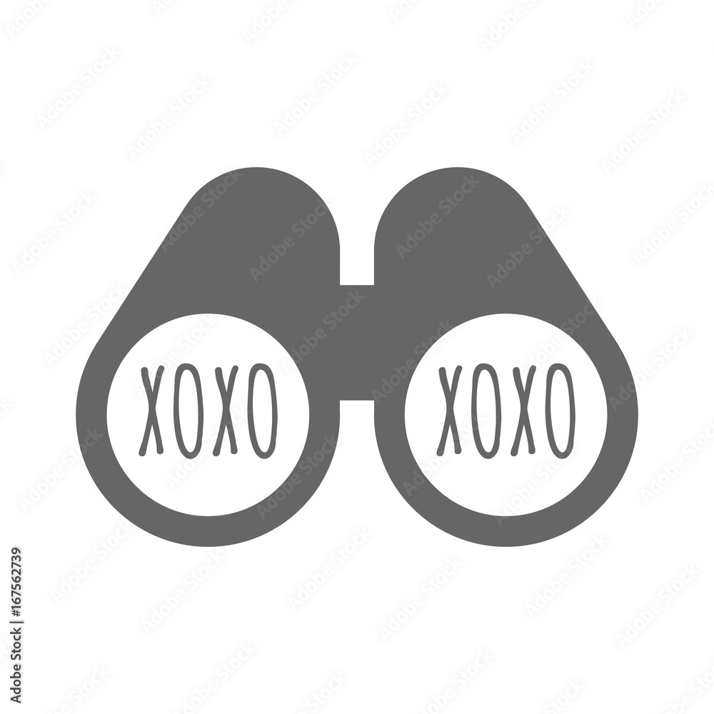 Poster Isolated binoculars with    the text XOXO