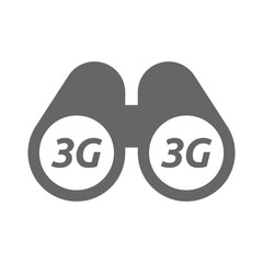 Isolated binoculars with    the text 3G