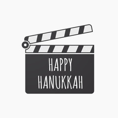 Isolated clapper board with    the text HAPPY HANUKKAH