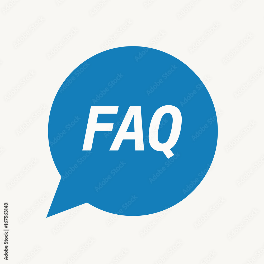 Canvas Prints isolated speech balloon with the text faq