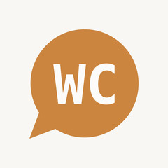 Isolated speech balloon with    the text WC