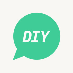 Isolated speech balloon with    the text DIY