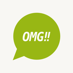Isolated speech balloon with    the text OMG!!