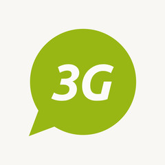 Isolated speech balloon with    the text 3G