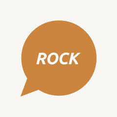 Isolated speech balloon with    the text ROCK