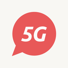 Isolated speech balloon with    the text 5G