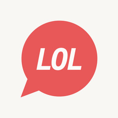 Isolated speech balloon with    the text LOL