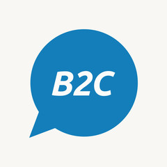 Isolated speech balloon with    the text B2C