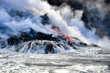 Lava in water.