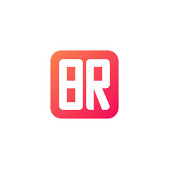 Initial letter BR, rounded letter square logo, modern gradient red color	
 
